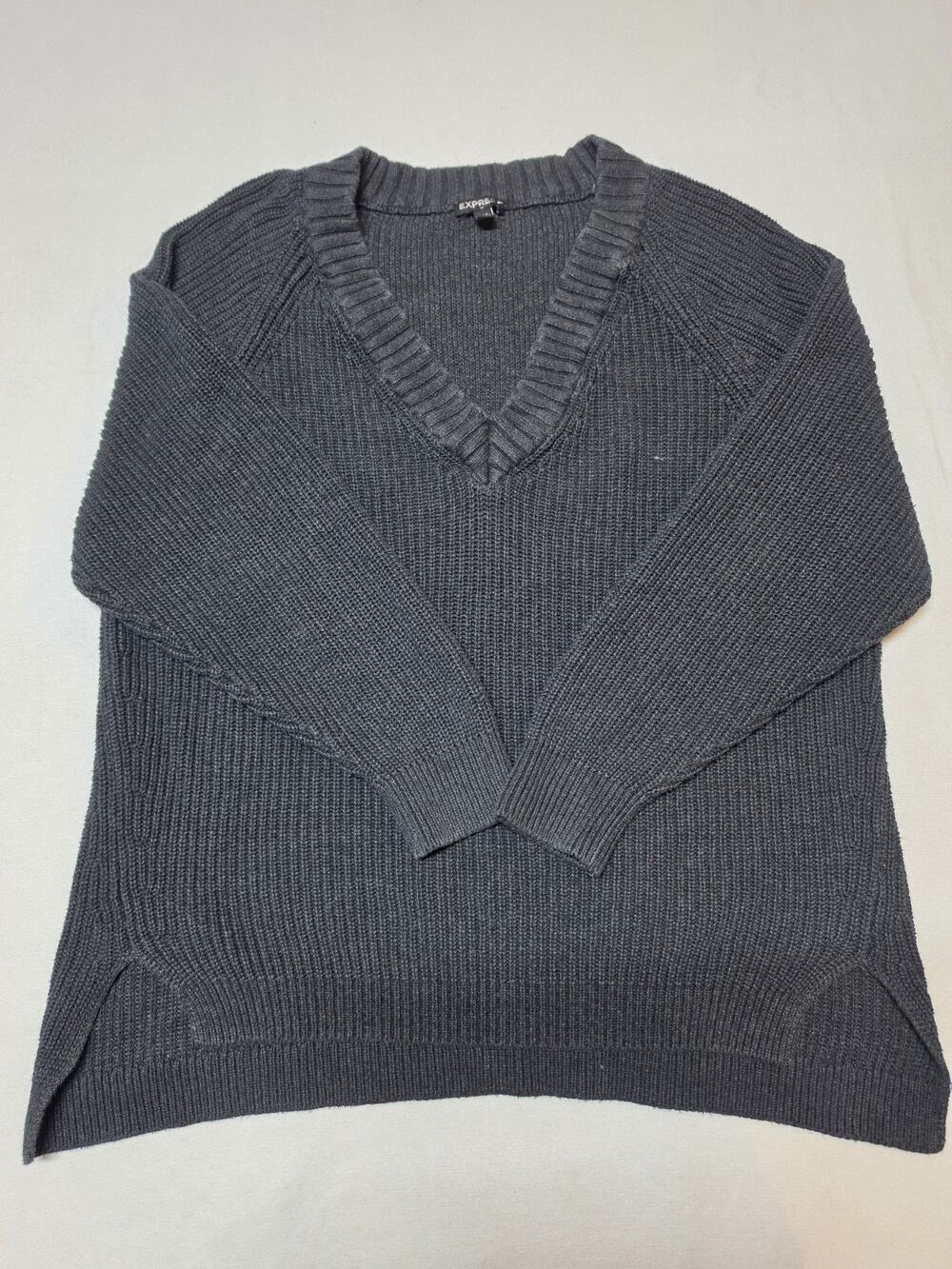 express mens knit sweater Charcoal Size S